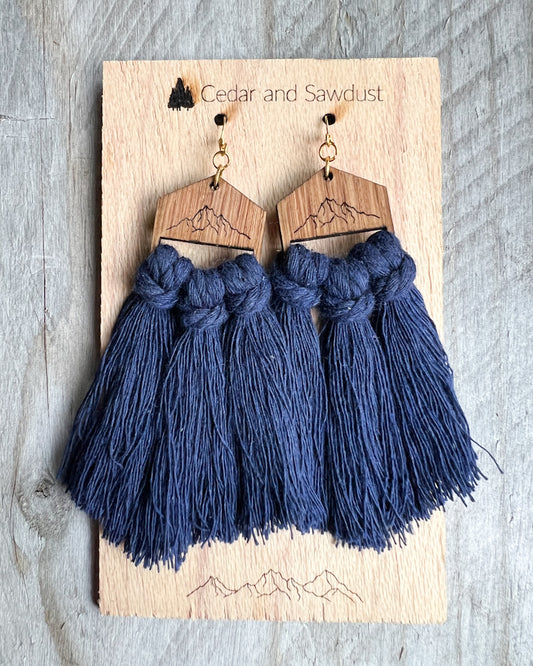 Earrings - Macrame Hexagon