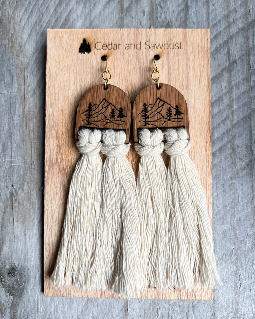 Earrings - Macrame Round
