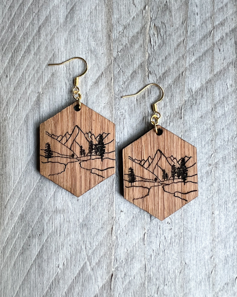 Earrings - Dangle Hexagon