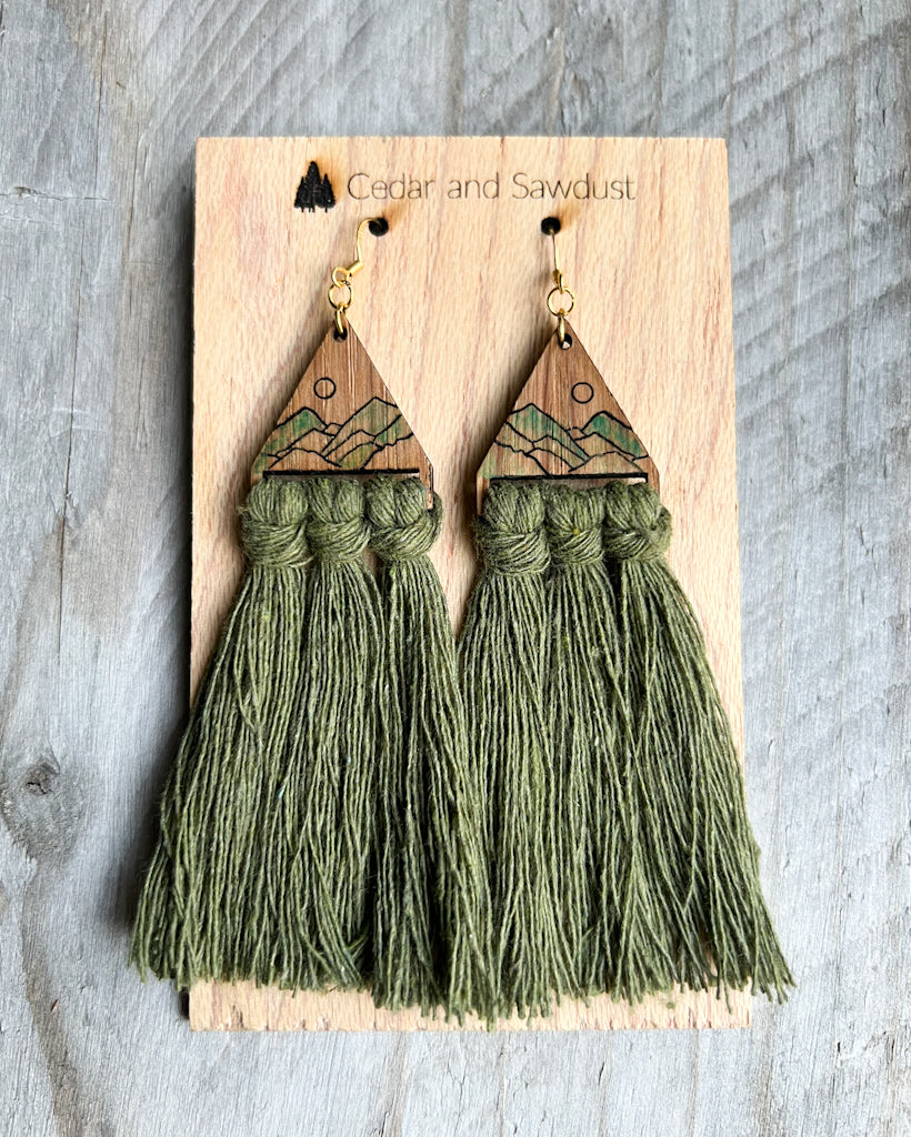 Earrings - Macrame Triangle
